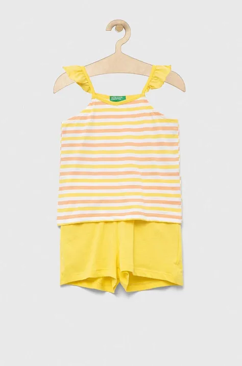 Παιδικό βαμβακερό σετ United Colors of Benetton χρώμα: κίτρινο