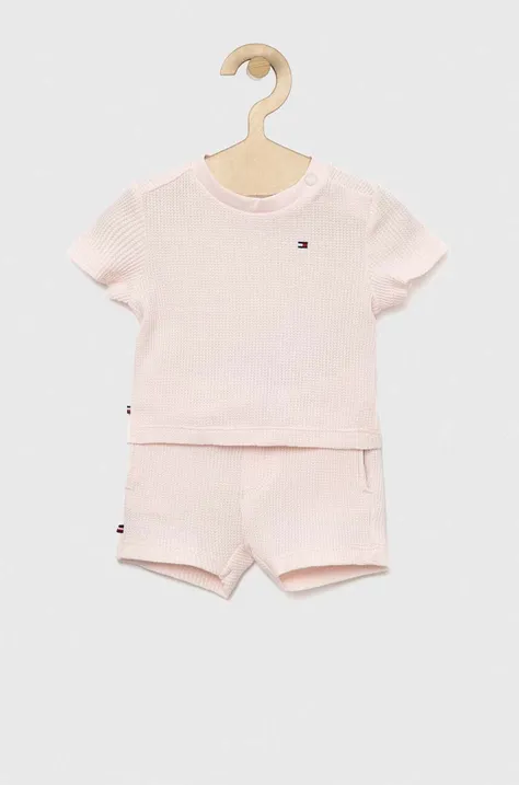 Tommy Hilfiger komplet bawełniany niemowlęcy kolor różowy