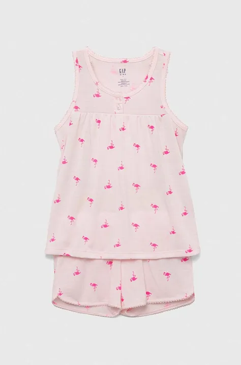 GAP piżama dziecięca kolor różowy wzorzysta