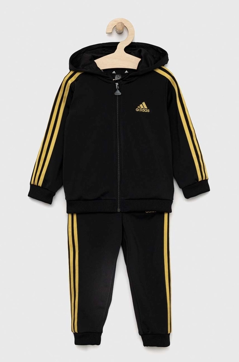 Dječja trenirka adidas I 3S SHINY boja: crna