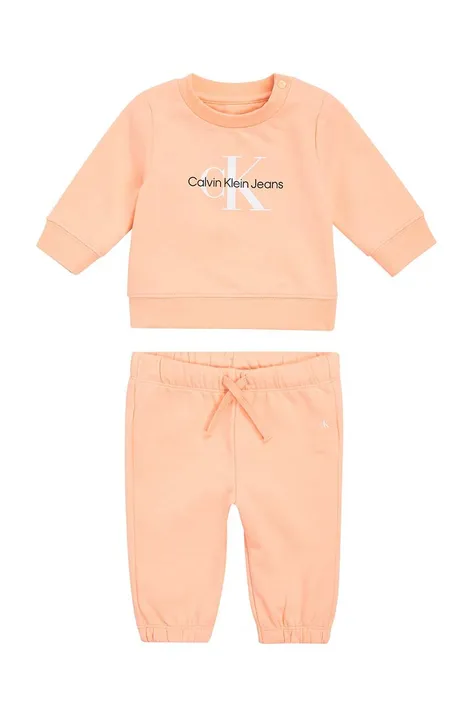 Calvin Klein Jeans komplet dziecięcy kolor pomarańczowy