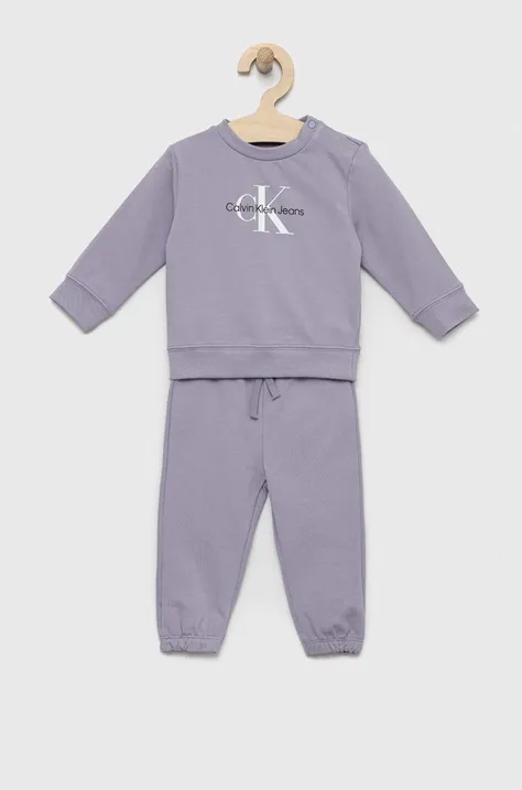 Otroški komplet Calvin Klein Jeans vijolična barva