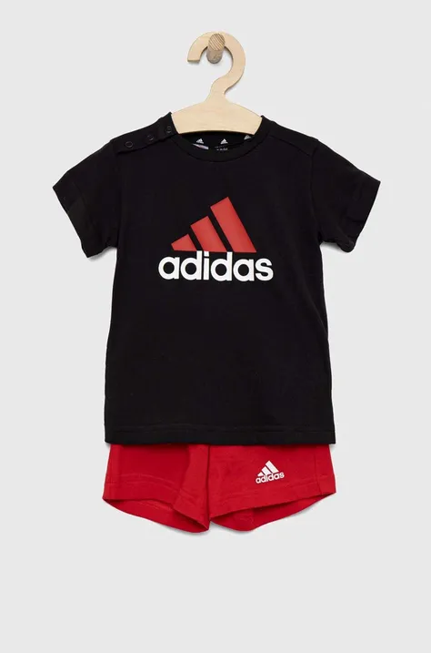Дитячий бавовняний комплект adidas I BL CO T колір червоний