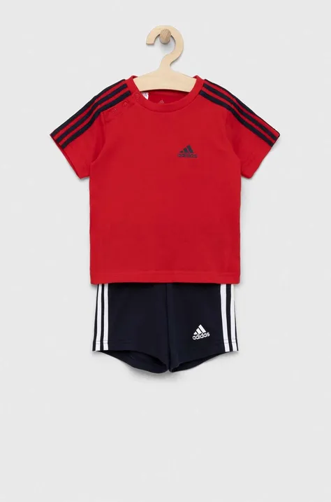 Детский комплект из хлопка adidas I 3S цвет красный