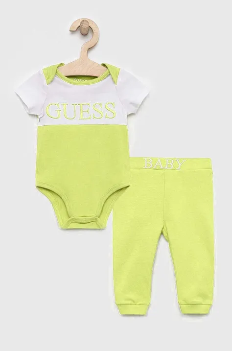 Komplet za dojenčka Guess zelena barva