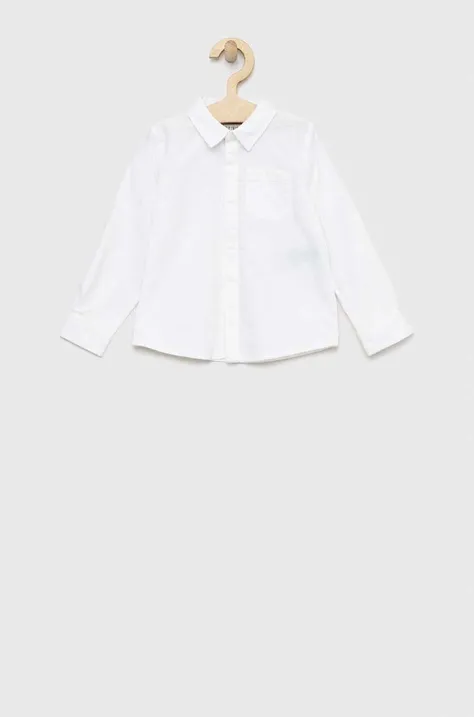 Detská bavlnená košeľa Guess biela farba