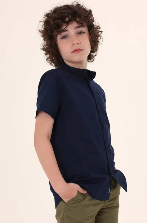 Παιδικό βαμβακερό πουκάμισο Mayoral χρώμα: ναυτικό μπλε