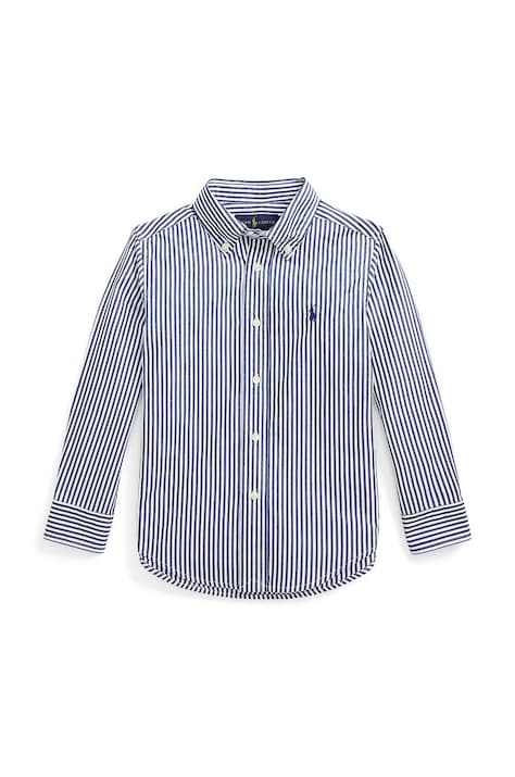 Детская хлопковая рубашка Polo Ralph Lauren цвет синий