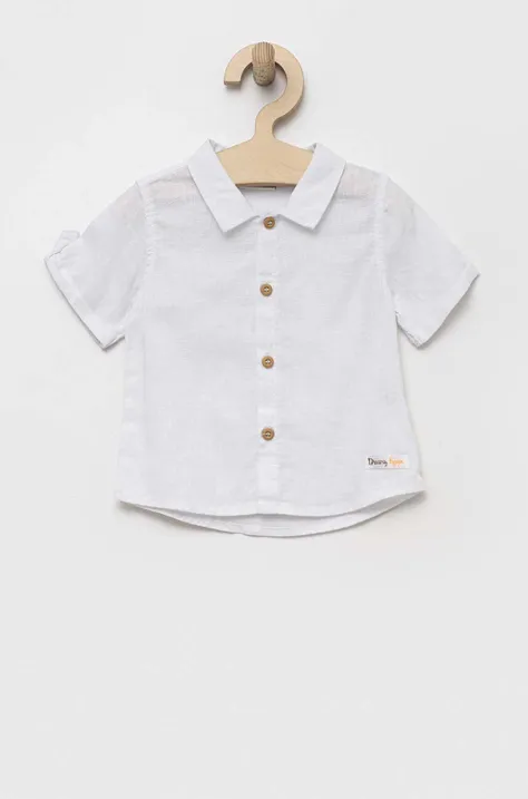 Birba&Trybeyond koszula lniana dziecięca kolor biały