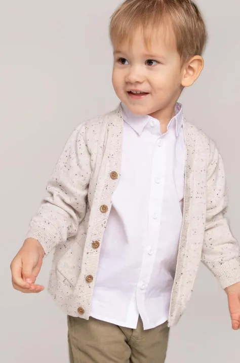 Bombažna srajca za dojenčka Coccodrillo bela barva