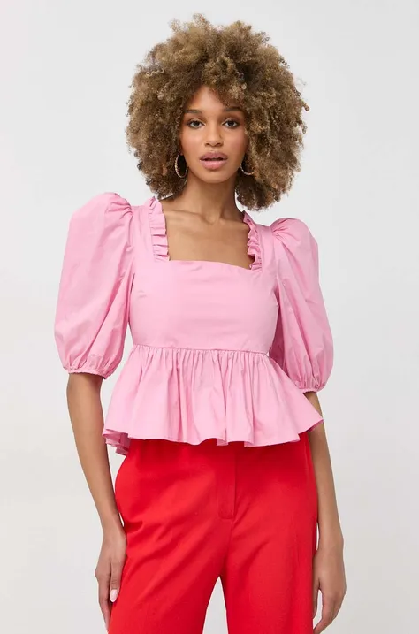 Бавовняна блузка Custommade Darine жіноча колір рожевий однотонна