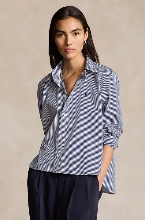 Pamučna košulja Polo Ralph Lauren za žene, relaxed, s klasičnim ovratnikom