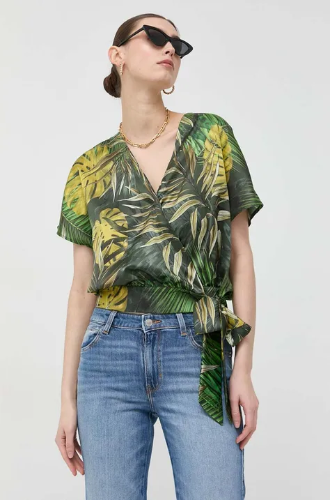 Bluza Guess za žene, boja: zelena, s uzorkom