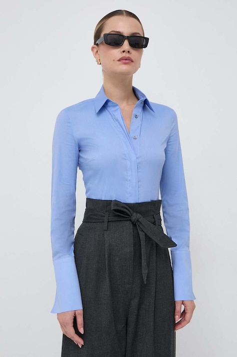 Patrizia Pepe body femei, cu guler clasic, slim