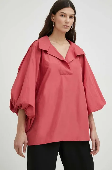 Блузка MMC STUDIO жіноча колір рожевий однотонна