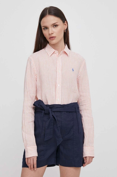 Lněná košile Polo Ralph Lauren relaxed, s klasickým límcem