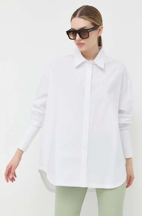 Бавовняна сорочка Patrizia Pepe жіноча колір білий relaxed класичний комір