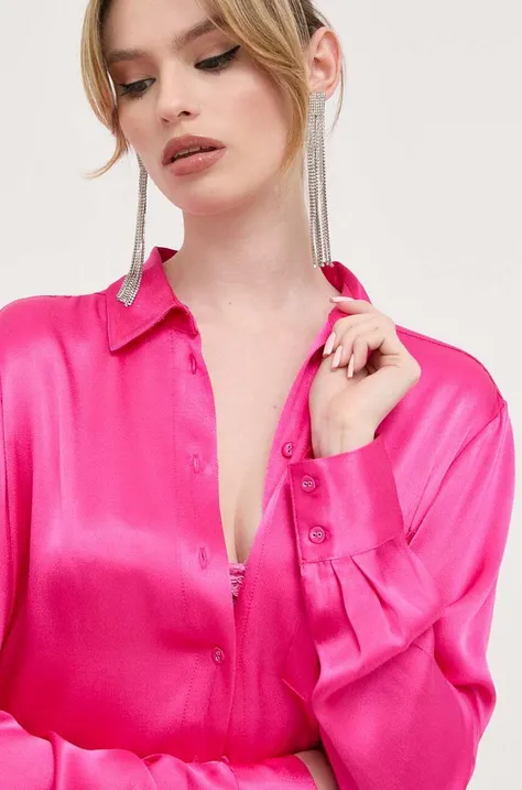 Košulja Bardot za žene, boja: ružičasta, regular, s klasičnim ovratnikom