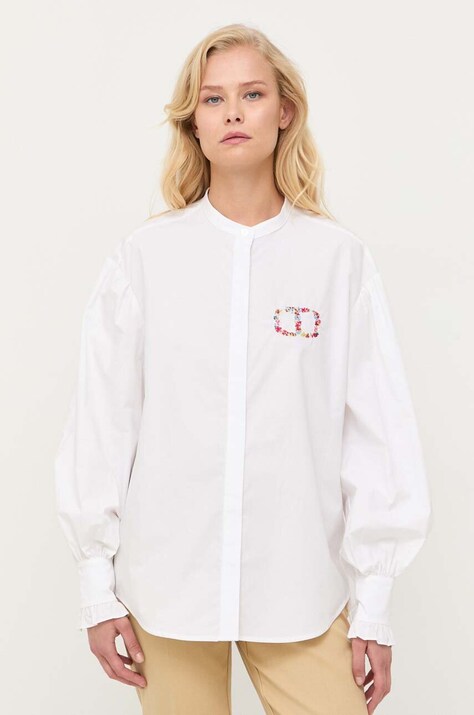 Twinset camicia in cotone donna colore bianco