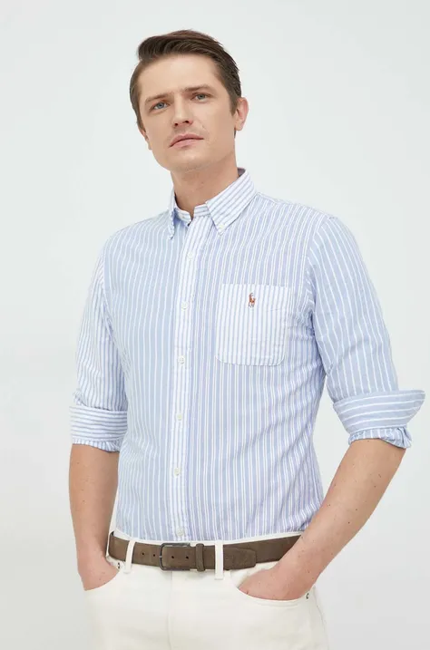 Pamučna košulja Polo Ralph Lauren za muškarce, regular, o button-down ovratnikom, 710897269