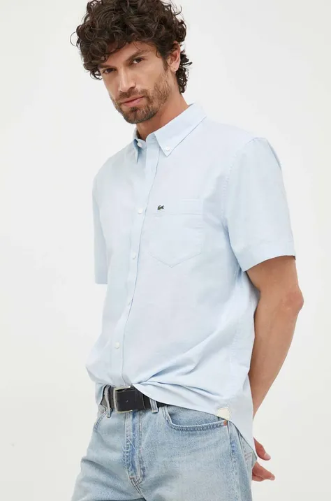 Bavlnená košeľa Lacoste pánska, regular, s golierom button-down