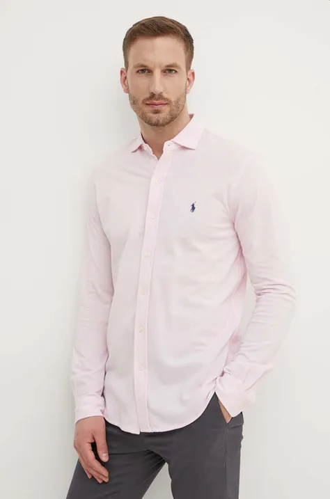 Bavlnená košeľa Polo Ralph Lauren pánska, regular, s talianskym golierom