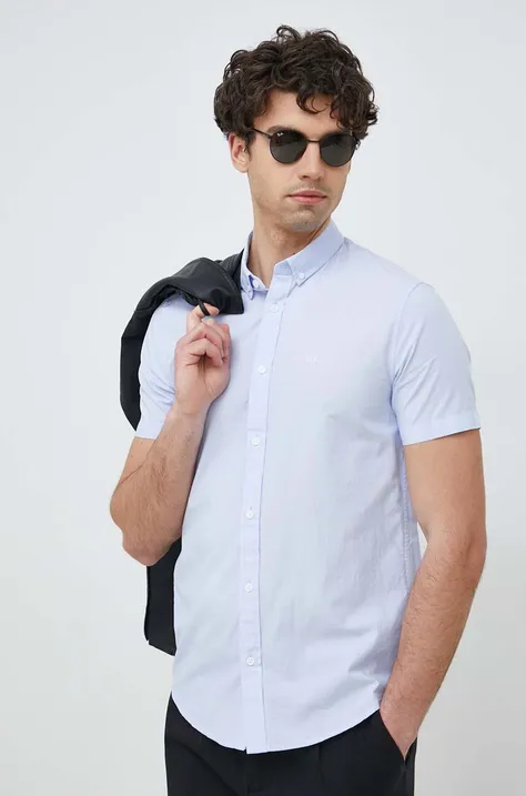 Bavlnená košeľa Armani Exchange pánska, slim, s golierom button-down