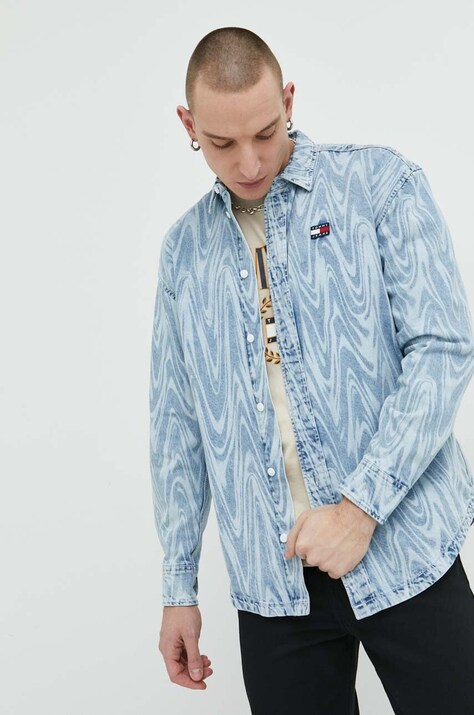 Τζιν πουκάμισο Tommy Jeans ανδρικό