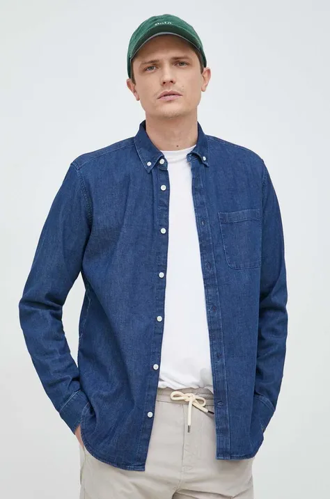 Jeans srajca GAP moška, mornarsko modra barva
