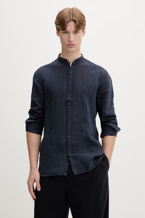HUGO košile pánská lněná modrá 50490740