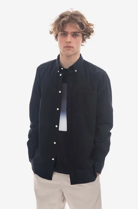 Norse Projects cotton shirt Anton Light Twill men's navy blue color