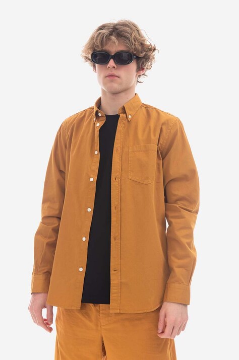 Бавовняна сорочка Norse Projects Anton Light Twill чоловіча колір помаранчевий regular комір button-down N40.0790.8127-8127