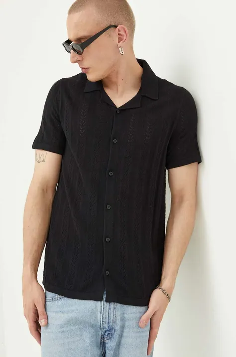 Hollister Co. koszula męska kolor czarny regular