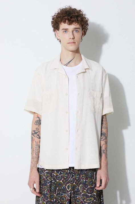 Corridor cotton shirt men's beige color