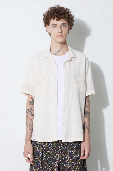 Corridor cotton shirt men's beige color