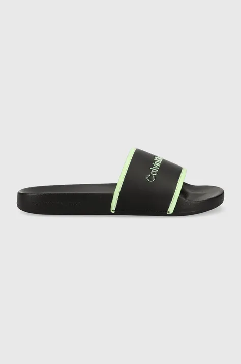 Calvin Klein Jeans klapki INSTITUTIONAL SLIDE damskie kolor czarny