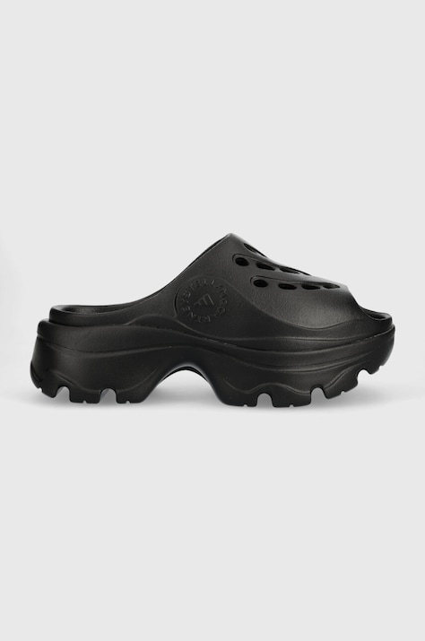 Šľapky adidas by Stella McCartney Clog dámske, čierna farba, na platforme, GW2050
