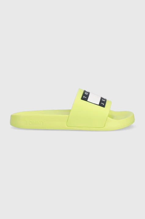 Чехли Tommy Jeans FLAG POOL SLD ESS SLIDE в жълто EN0EN02115