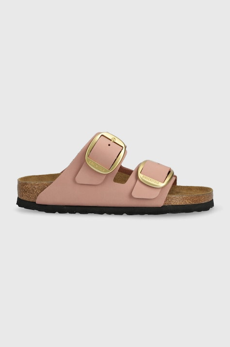 Kožené pantofle Birkenstock ARIZONA BIG BUCKLE dámské, růžová barva, 1024074