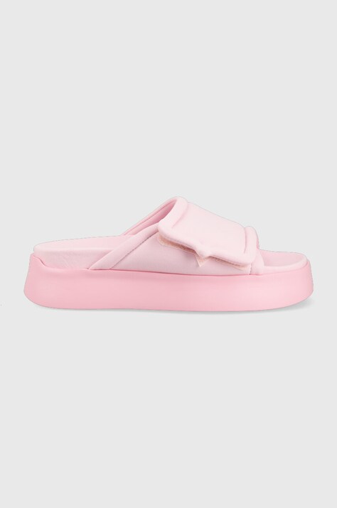 Natikače Chiara Ferragni CF3150_012 za žene, boja: ružičasta, s platformom, CF PLATFORM SLIDER