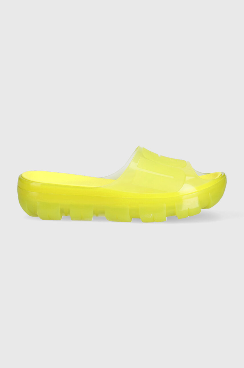 UGG klapki Jella Clear Slide damskie kolor żółty na platformie 1136763