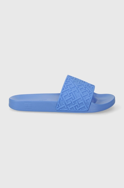 Šľapky Tommy Hilfiger TH MONOGRAM POOL SLIDE dámske, biela farba, FW0FW06987