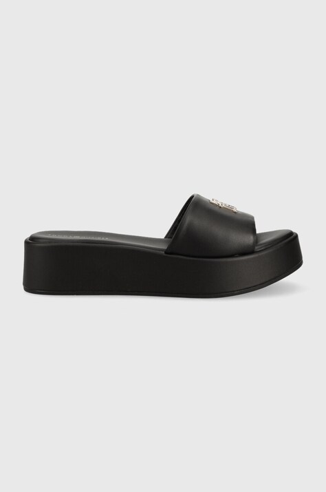 Kožené pantofle Tommy Hilfiger TH SLIP ON SANDAL FLATFORM