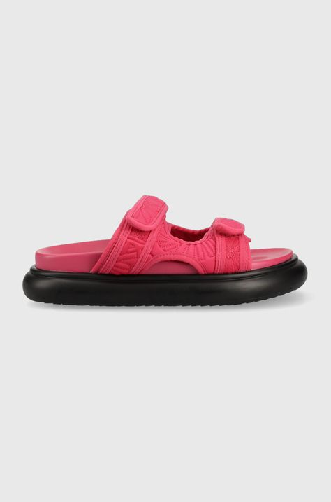 Pantofle Desigual dámské, růžová barva, na platformě, 23SSSA09.3002