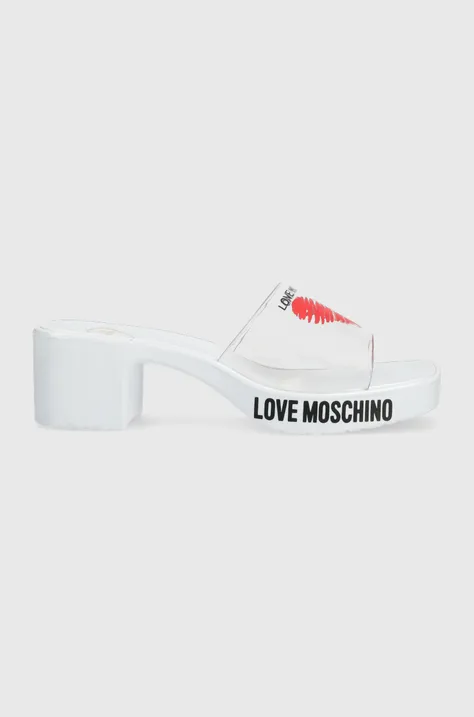 Love Moschino klapki damskie kolor biały na słupku JA28256G0GI50100