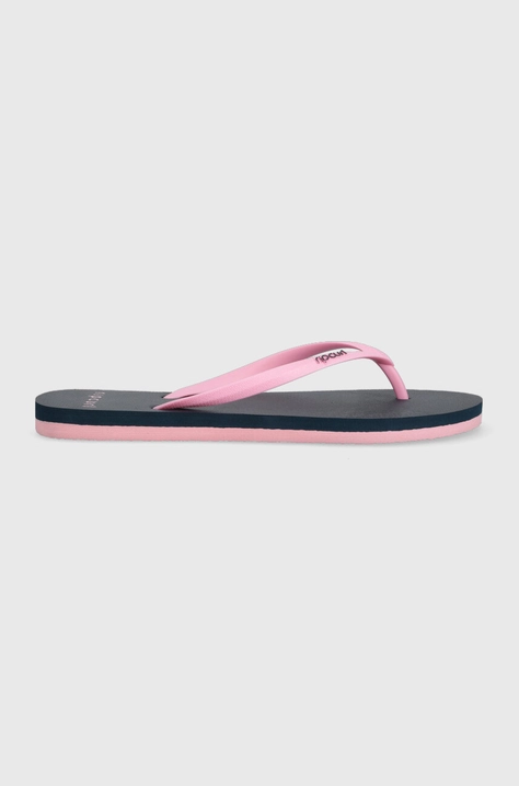 Rip Curl slapi femei, culoarea albastru marin, cu toc plat