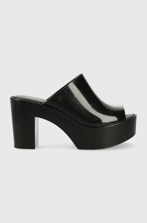 Pantofle Melissa MELISSA MULE AD dámské, černá barva, na podpatku, M.32233.L349