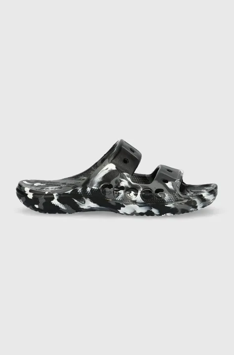 Crocs papuci BAYA MARBLED SANDAL femei, culoarea negru, 208332