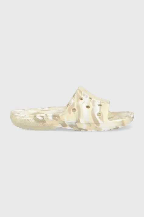 Crocs sliders Classic Marbled Slide women's beige color 206879