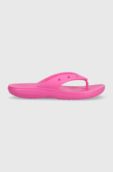 В'єтнамки branco crocs Classic Flip жіночі колір рожевий на плоскому ходу 207713 207713.6UB-6UB